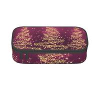 CMJSGG Elegante Navidad Árboles Brillantes Rosa Púrpura, Estuche para lápices, Estuche para lápices Estuche para lápices de Gran Capacidad Estuche para cosméticos