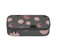 CMJSGG Elegantes círculos Negros Rosas Falsos, Estuche para lápices, Estuche para lápices Estuche para lápices de Gran Capacidad Estuche para cosméticos