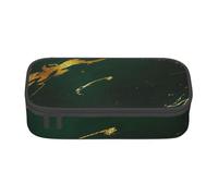 CMJSGG Esmeralda Verde Intenso Tonos Tierra Mármol Dorado, Estuche para lápices, Estuche para lápices Estuche para lápices de Gran Capacidad Estuche para cosméticos