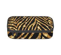 CMJSGG Estampado Animal Cebra Dorado, Estuche para lápices, Estuche para lápices Estuche para lápices de Gran Capacidad Estuche para cosméticos