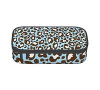 CMJSGG Estampado Animal con Manchas de Leopardo Azul y marrón, Estuche para lápices, Estuche para lápices Estuche para lápices de Gran Capacidad Estuche para cosméticos