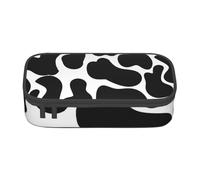 CMJSGG Estampado Animal con Manchas de Vaca Negra, Estuche para lápices, Estuche para lápices Estuche para lápices de Gran Capacidad Estuche para cosméticos