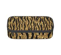CMJSGG Estampado Animal con Purpurina Dorada, Estuche para lápices, Estuche para lápices Estuche para lápices de Gran Capacidad Estuche para cosméticos