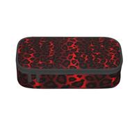 CMJSGG Estampado Animal de Leopardo Rojo Oscuro, Estuche para lápices, Estuche para lápices Estuche para lápices de Gran Capacidad Estuche para cosméticos