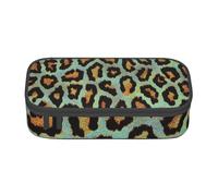 CMJSGG Estampado Animal Elegante de Leopardo Verde Azulado, Estuche para lápices, Estuche para lápices Estuche para lápices de Gran Capacidad Estuche para cosméticos