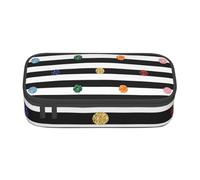 CMJSGG Estampado Blanco y Negro de Rayas de Lunares arcoíris, Estuche para lápices, Estuche para lápices Estuche para lápices de Gran Capacidad Estuche para cosméticos