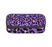 CMJSGG Estampado de Animales de Leopardo Rosa Morado neón, Estuche para lápices, Estuche para lápices Estuche para lápices de Gran Capacidad Estuche para cosméticos