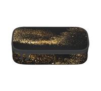 CMJSGG Estampado de Arena Negra Dorada, Estuche para lápices, Estuche para lápices Estuche para lápices de Gran Capacidad Estuche para cosméticos