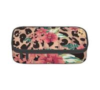 CMJSGG Estampado de Flores de Leopardo Vintage, Estuche para lápices, Estuche para lápices Estuche para lápices de Gran Capacidad Estuche para cosméticos