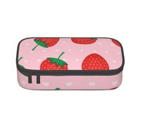 CMJSGG Estampado de Fresa Rosa Kawaii, Estuche para lápices, Estuche para lápices Estuche para lápices de Gran Capacidad Estuche para cosméticos