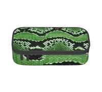 CMJSGG Estampado de Piel de Serpiente Verde, Estuche para lápices, Estuche para lápices Estuche para lápices de Gran Capacidad Estuche para cosméticos