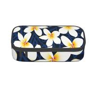 CMJSGG Estampado Flor De Plumeria Frangipani Blanco Tropical, Estuche para lápices, Estuche para lápices Estuche para lápices de Gran Capacidad Estuche para cosméticos