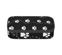 CMJSGG Estilo de impresión de Pata de Perro Negro, Estuche para lápices, Estuche para lápices Estuche para lápices de Gran Capacidad Estuche para cosméticos
