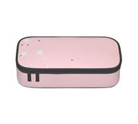 CMJSGG Estrellas Blancas Rosadas Estampadas, Estuche para lápices, Estuche para lápices Estuche para lápices de Gran Capacidad Estuche para cosméticos