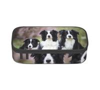 CMJSGG Familia del Border Collie, Estuche para lápices, Estuche para lápices Estuche para lápices de Gran Capacidad Estuche para cosméticos