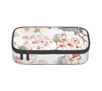 CMJSGG Flor Acuarela Pastel Botánico Rosa, Estuche para lápices, Estuche para lápices Estuche para lápices de Gran Capacidad Estuche para cosméticos