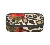 CMJSGG Flor de Hibisco Leopardo, Estuche para lápices, Estuche para lápices Estuche para lápices de Gran Capacidad Estuche para cosméticos