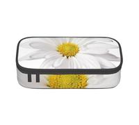 CMJSGG Flor de Margarita Blanca con corazón Amarillo Brillante, Estuche para lápices, Estuche para lápices Estuche para lápices de Gran Capacidad Estuche para cosméticos