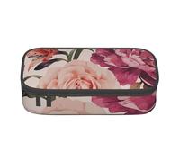 CMJSGG Flor Rosa y Rosa, Estuche para lápices, Estuche para lápices Estuche para lápices de Gran Capacidad Estuche para cosméticos