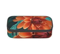 CMJSGG Flor Verde Azulado y Naranja, Estuche para lápices, Estuche para lápices Estuche para lápices de Gran Capacidad Estuche para cosméticos