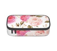 CMJSGG Floral Flor Rosa Rosa, Estuche para lápices, Estuche para lápices Estuche para lápices de Gran Capacidad Estuche para cosméticos