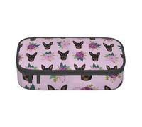 CMJSGG Flores de Lavanda Pinscher Miniatura, Estuche para lápices, Estuche para lápices Estuche para lápices de Gran Capacidad Estuche para cosméticos