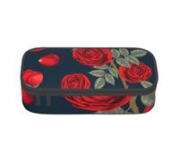 CMJSGG Flores Rosas Rojas, Estuche para lápices, Estuche para lápices Estuche para lápices de Gran Capacidad Estuche para cosméticos