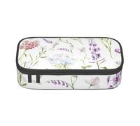 CMJSGG Flores Silvestres Florales Acuarela, Estuche para lápices, Estuche para lápices Estuche para lápices de Gran Capacidad Estuche para cosméticos