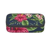 CMJSGG Flores Tropicales Frangipani Hibisco, Estuche para lápices, Estuche para lápices Estuche para lápices de Gran Capacidad Estuche para cosméticos
