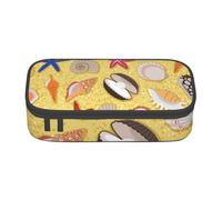 CMJSGG Fondo De Arena De Playa con Conchas De Mar, Estuche para lápices, Estuche para lápices Estuche para lápices de Gran Capacidad Estuche para cosméticos