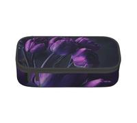 CMJSGG Fondo De Flores De Color Púrpura, Estuche para lápices, Estuche para lápices Estuche para lápices de Gran Capacidad Estuche para cosméticos