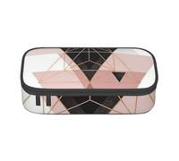 CMJSGG Geometría De Mármol De Oro Rosa Triángulo, Estuche para lápices, Estuche para lápices Estuche para lápices de Gran Capacidad Estuche para cosméticos