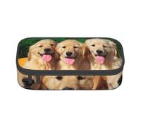 CMJSGG Golden Retriever con Cara Sonriente Perro Personalizado, Estuche para lápices, Estuche para lápices Estuche para lápices de Gran Capacidad Estuche para cosméticos