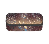 CMJSGG Gotas de Lluvia sobre Vidrio Impreso, Estuche para lápices, Estuche para lápices Estuche para lápices de Gran Capacidad Estuche para cosméticos