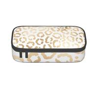 CMJSGG Guepardo Leopardo Blanco Dorado Elegante, Estuche para lápices, Estuche para lápices Estuche para lápices de Gran Capacidad Estuche para cosméticos