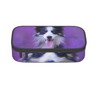 CMJSGG Hermoso Cachorro Border Collie, Estuche para lápices, Estuche para lápices Estuche para lápices de Gran Capacidad Estuche para cosméticos