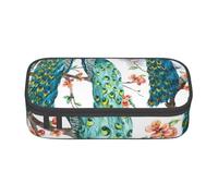 CMJSGG Hermoso Estampado de Flores de Pavo Real., Estuche para lápices, Estuche para lápices Estuche para lápices de Gran Capacidad Estuche para cosméticos