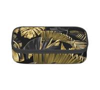 CMJSGG Hojas Tropicales Negras Doradas, Estuche para lápices, Estuche para lápices Estuche para lápices de Gran Capacidad Estuche para cosméticos