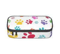 CMJSGG Huellas de Patas de Perro de Colores, Estuche para lápices, Estuche para lápices Estuche para lápices de Gran Capacidad Estuche para cosméticos