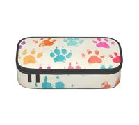CMJSGG Impresión Colorida de la Pata de los Perros, Estuche para lápices, Estuche para lápices Estuche para lápices de Gran Capacidad Estuche para cosméticos