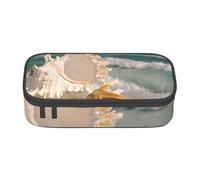 CMJSGG Impresión de Conchas de Estrella de mar de Playa, Estuche para lápices, Estuche para lápices Estuche para lápices de Gran Capacidad Estuche para cosméticos