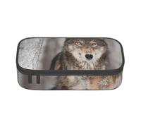 CMJSGG Impresión de Lobo Salvaje, Estuche para lápices, Estuche para lápices Estuche para lápices de Gran Capacidad Estuche para cosméticos