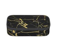 CMJSGG Impresión de mármol de Oro Negro, Estuche para lápices, Estuche para lápices Estuche para lápices de Gran Capacidad Estuche para cosméticos