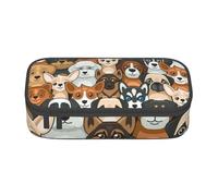 CMJSGG Impresión de Perro Estilo Dibujos Animados, Estuche para lápices, Estuche para lápices Estuche para lápices de Gran Capacidad Estuche para cosméticos