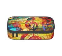 CMJSGG Imprimir Nota Musical Colorido Madera, Estuche para lápices, Estuche para lápices Estuche para lápices de Gran Capacidad Estuche para cosméticos