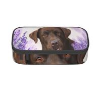 CMJSGG Labrador Marrón Lavanda Perros Retriever, Estuche para lápices, Estuche para lápices Estuche para lápices de Gran Capacidad Estuche para cosméticos