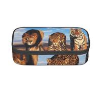 CMJSGG León, Leopardo y Tigre luchan por la Comida Impresa., Estuche para lápices, Estuche para lápices Estuche para lápices de Gran Capacidad Estuche para cosméticos