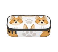 CMJSGG Lindas Huellas de Patas de Cara de Perro, Estuche para lápices, Estuche para lápices Estuche para lápices de Gran Capacidad Estuche para cosméticos