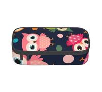CMJSGG Lindo Búho Estampado Animal Lunares, Estuche para lápices, Estuche para lápices Estuche para lápices de Gran Capacidad Estuche para cosméticos
