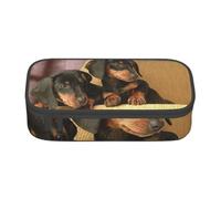 CMJSGG Lindo Estampado de Dos Perros Dachshund, Estuche para lápices, Estuche para lápices Estuche para lápices de Gran Capacidad Estuche para cosméticos